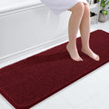 OLANLY Bathroom Runner Rugs - Soft Absorbent Chenille Bath Mats | Quick Dry, Machine Washable, 59x20, Burgundy