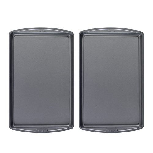 GoodCook Everday Nonstick Carbon Steel 17 x 11-Inch Baking Sheet Set, 2 Pack – Medium Sized Cooking Pans, Bakeware Set, Cookie Sheets for Baking, Oven Pan Set