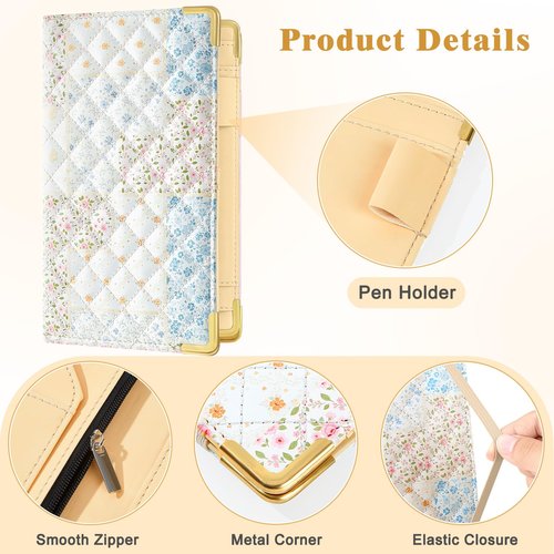Server Book, Waitress Book with Zipper Pocket, Cute Server Books for Waitress with Pen Holder, Leather Serving Books Fits Servers Aprons