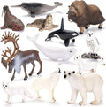 Arctic Polar Animal Figurines by [Brand Name] - 12 Realistic Plastic Toys | Includes Polar Bear, Orca & More