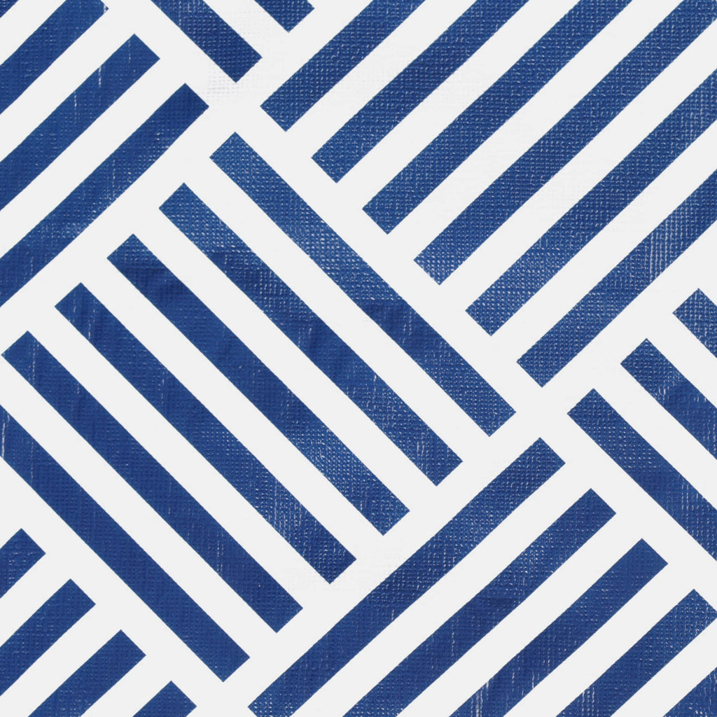 DII Indoor/Outdoor Vinyl Tabletop Collection Grid Pattern, Flannel Backed Tablecloth, Rectangle, 60x102, Navy