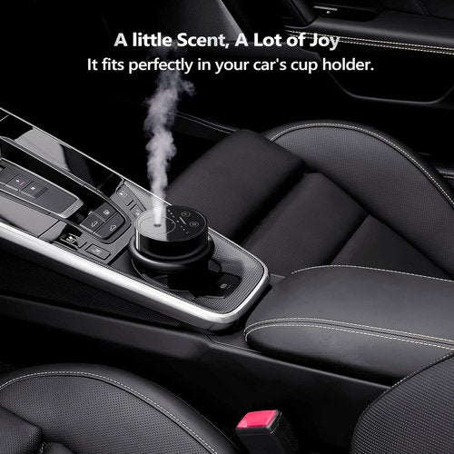 Airversa Waterless Essential Oil Diffuser - Portable Mini Scent Machine with 4 x 10mL Fragrance Oils | Black AN8 Kit