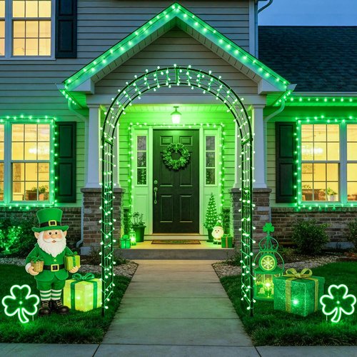 JMEXSUSS 100 LED Globe String Lights - 33ft Indoor/Outdoor Green Lights with 8 Modes for Festive Decor