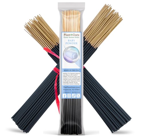 Baby Powder Incense Sticks 11" - Bulk 1 Bundle 85 to 100 Sticks - Natural 11 inches Long Lasting Aroma That Burns for 45 to 60 Minutes.