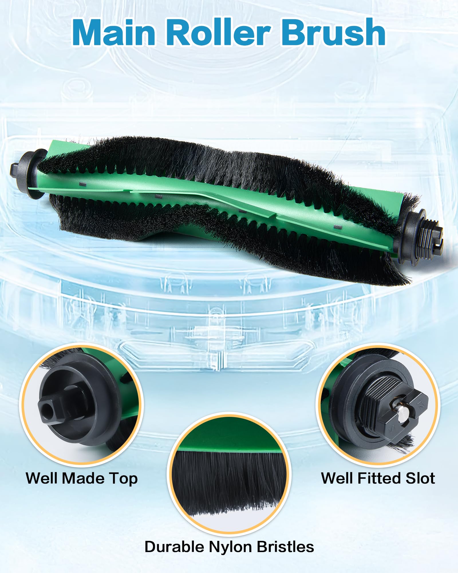 Replacement Parts for iRobot Roomba 104 Combo, 105 Combo, Essential Y0140 Y0112 Y0110 Robot Q0120 Q0110, 21 Pack Quality Accessories for Better Cleaning Performance