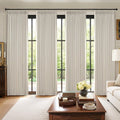 MIULEE 100% Blackout Curtains - Thick Linen, Memory Trained Pleat | 90 Inch Long, 4 Panel Set in Birch