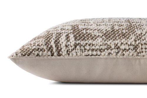Loloi II Collection PLL0141 Dark Taupe/Ivory 22'' x 22'' Cover Only Pillow