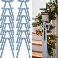 Skiennix 24 Pcs Velvet Bows - Vintage Ribbon Bows for Christmas Tree & Crafts | Dusty Blue, 9 x 13 Inch
