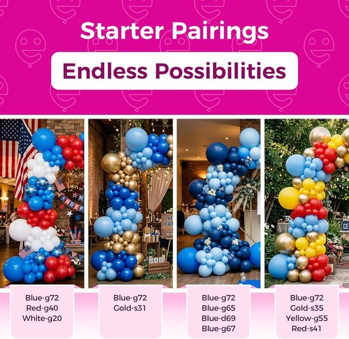 Bezente Royal Blue Latex Party Balloons - 150 Pack 5-Inch Round Matte Helium Balloons for Graduation & Weddings