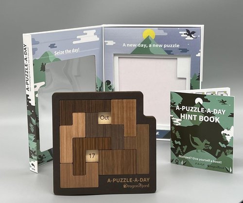 DragonFjord A-Puzzle-A-Day Premium Calendar Puzzle - 365+ Daily Challenges with Magnetic Storage Box & Hint Book