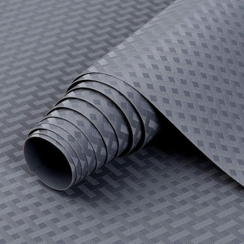 HooTown Shelf Liner Kitchen Cabinet Drawer Mats 23.6 Inch Wide x 393.7 Inch Long, Non Stick EVA Plastic Trimmable Pantry Closet, Cupboard, Drawer Mat, Gray
