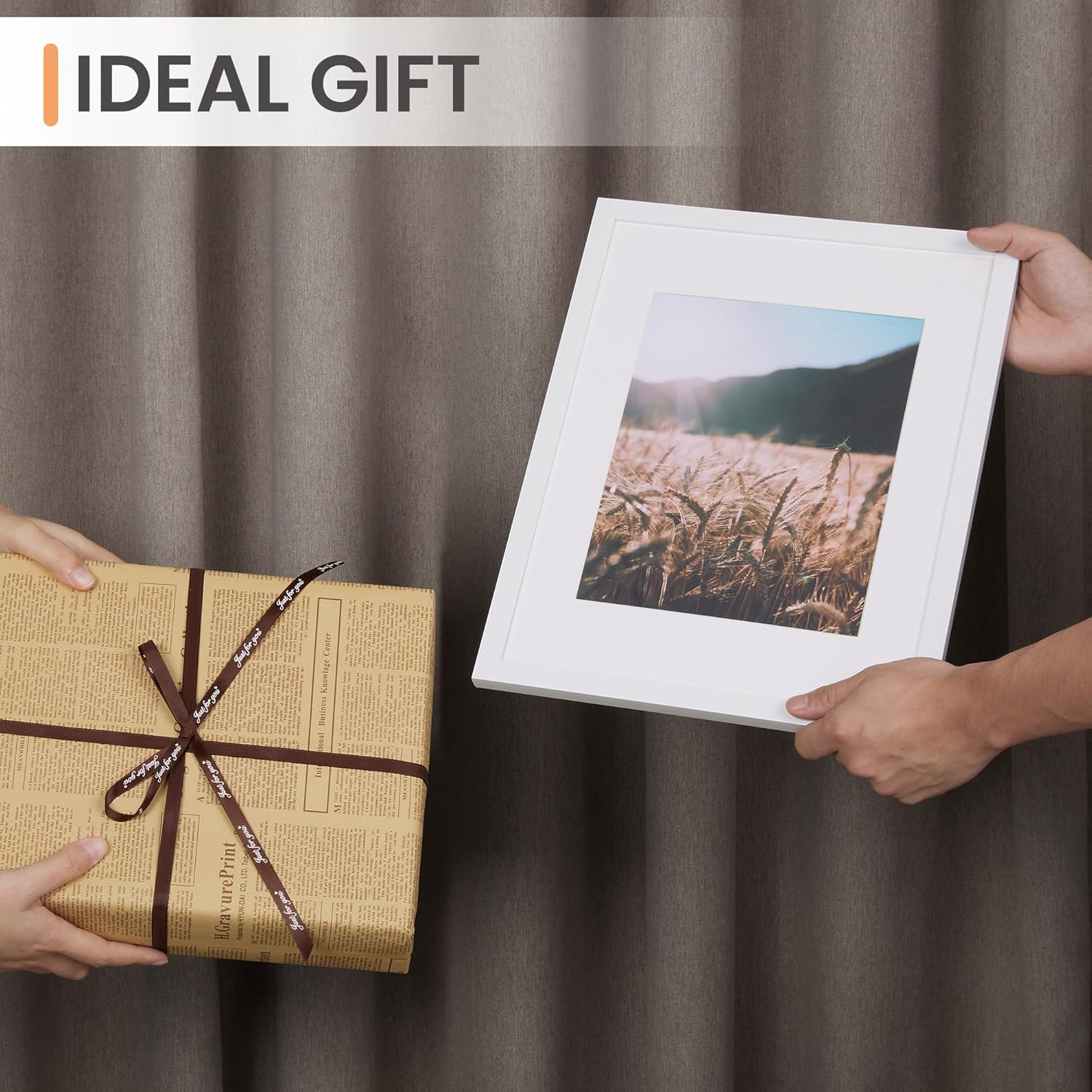 Upsimples 11x14 Picture Frame Set of 5 - Display 8x10 Photos with Mat or 11x14 Without Mat | White Wall Gallery Frames
