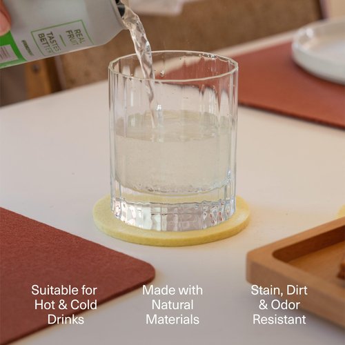 Graf Lantz - Bierfilzl Merino Wool Square Coasters Set of 6 - Rainbow (4"x4"x5mm) - Absorbs 30% of Weight, Natural German Wool - Heat Resistant, Sustainable, Reusable - Home Decor & Coffee Table Decor