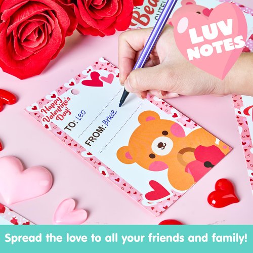 JOYIN 28 Pack Valentine's Day Mini Plush Toys with Gift Cards, Mini Keychains for Valentines Party Favor, School Exchange Prize and Valentine's Classroom Gift Exchange