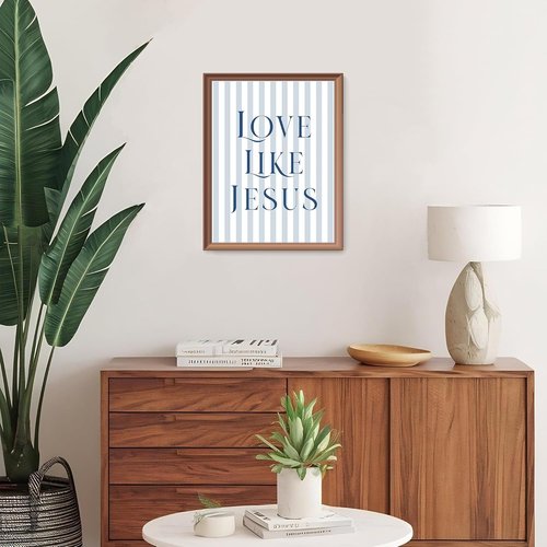 LARTSFRO Coquette Wall Art Decor - Navy Blue Bow Christian Posters | Inspirational Bible Verses | 12x16 Inch Set of 4 Unframed