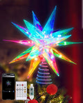 Ariceleo RGB LED Christmas Tree Topper Star - APP-Controlled, USB Powered, 16.5" Decorative Multi-Color Star
