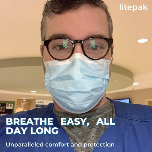 Litepak 2,000 Disposable Face Masks - Breathable Face Mask for Home, Office