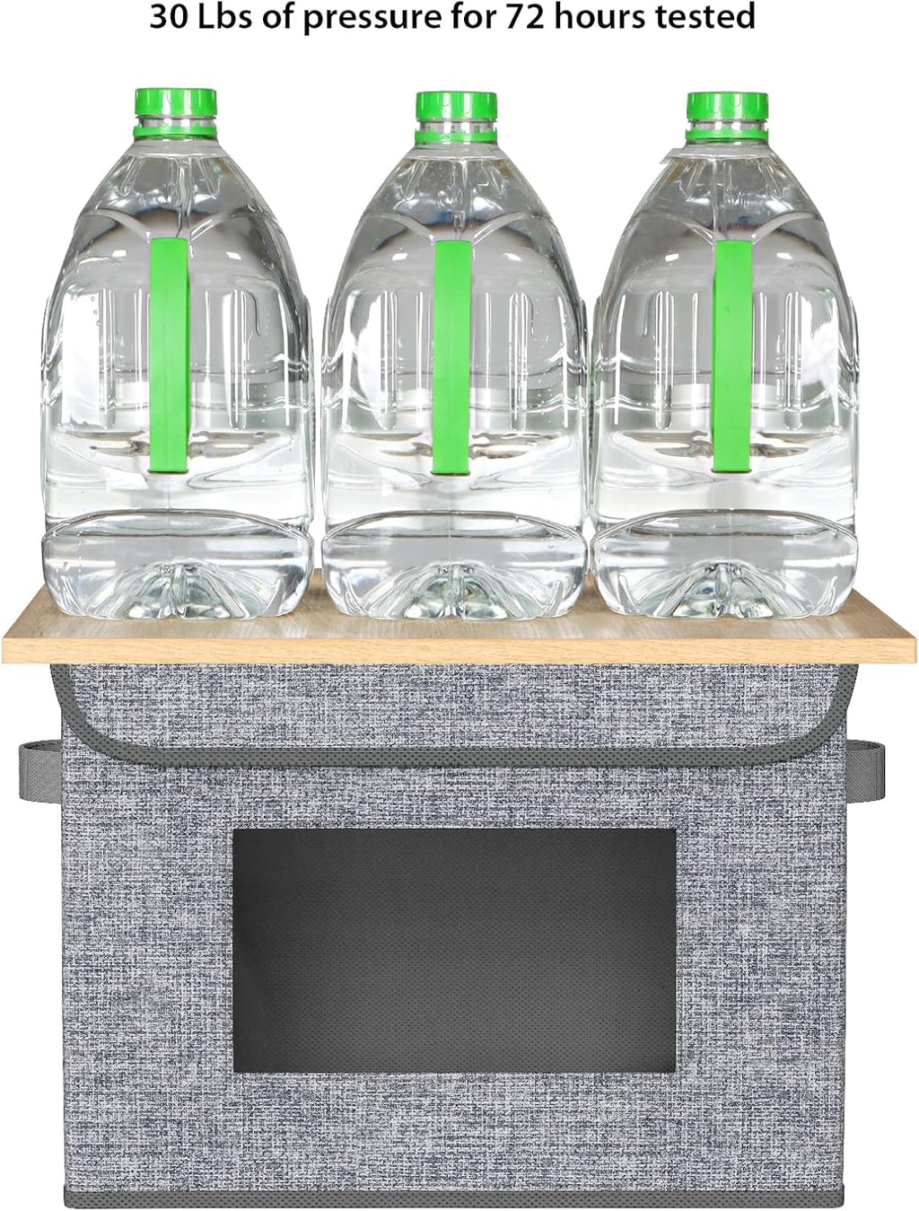 Univivi Foldable Storage Boxes - Large Collapsible Bins with Lids | 4-Pack Grey Organizers (17'' x 12'' x 12'')