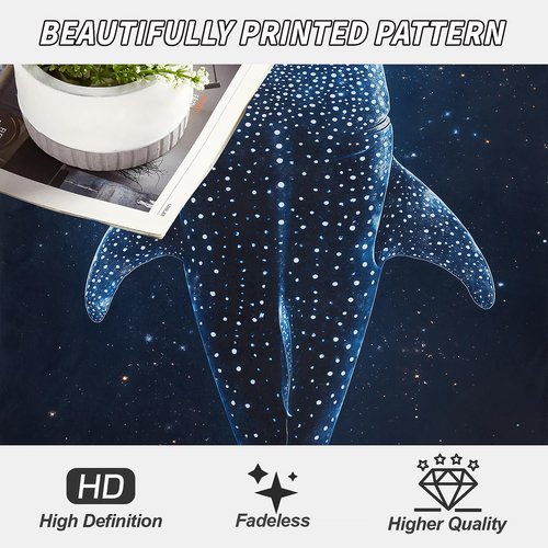 YISUMEI Whale Shark Space Stars Blanket Ocean and Starry Sky Lover Gifts for Adults & Kids – Ultra Soft Plush Throw Blanket for Bed, Couch, Camping - 60"x80"