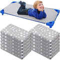 Peryiter 6 Pcs Cot Sheets for Daycare Standard Size 24" x 51" Toddler Nap Mat Sheets Star Pattern with Corner Elastic Loops Breathable Bed Fitted Cot Crib for Preschool Child Kid Boy Girls (Gray)