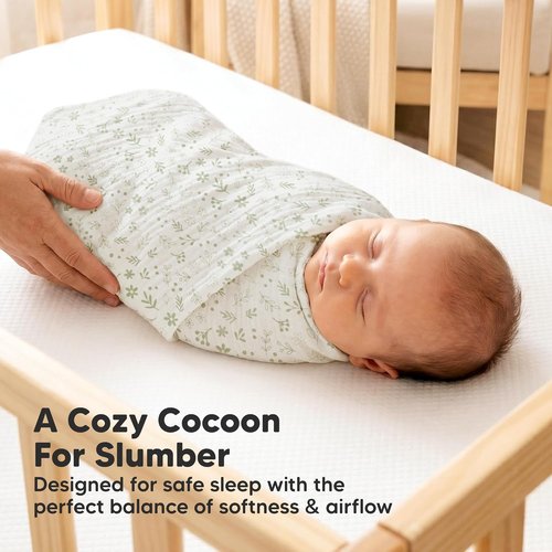 Flora Vale 3-Pack Muslin Swaddle Blankets - Large 47x47 Cotton Baby Blankets for Newborns, Soft & Breathable