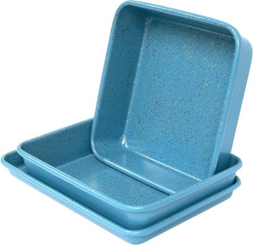 CasaWare 3pc Ultimate Series Bakeware Set - Commercial Weight | Blue Granite Finish