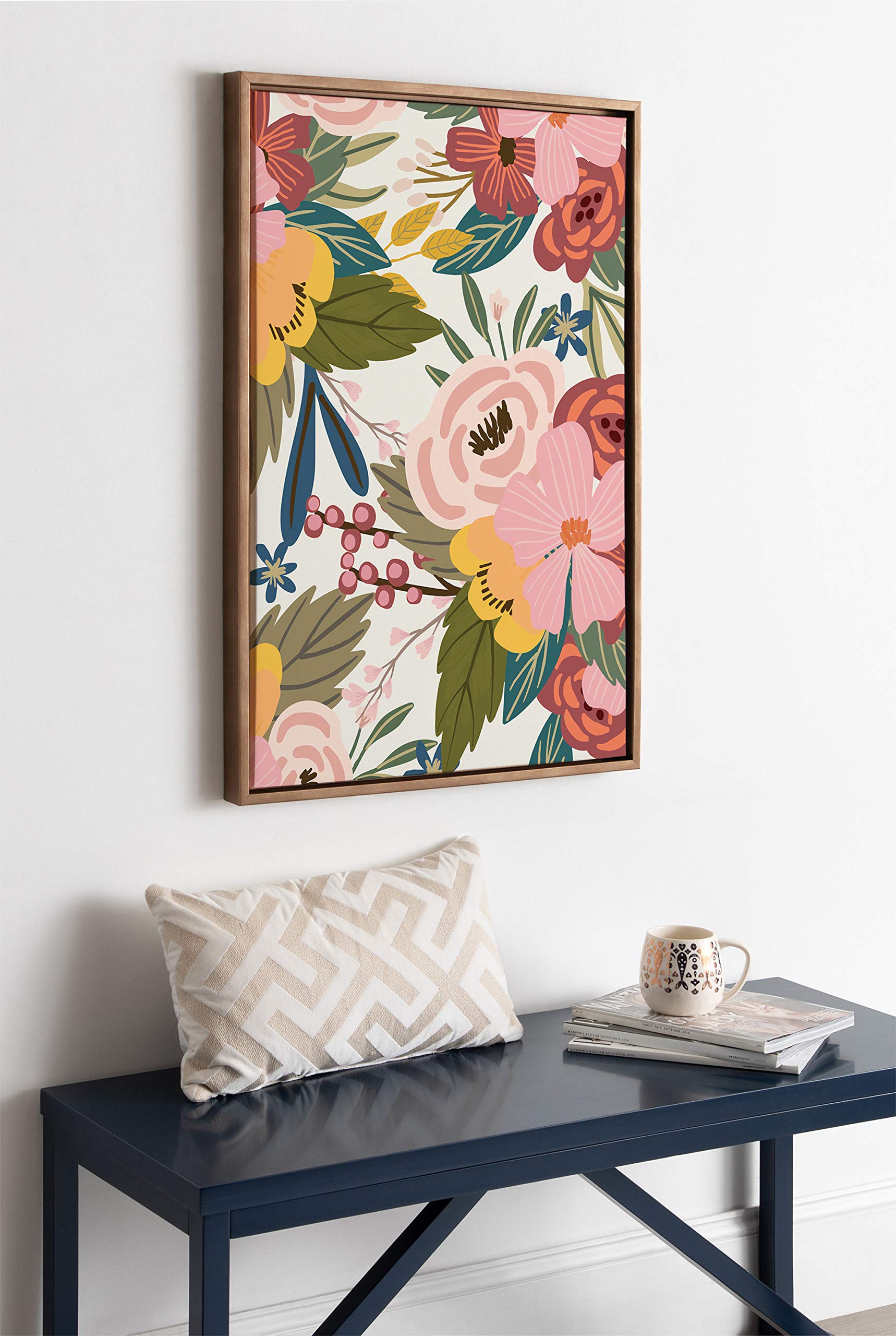 Kate and Laurel Sylvie Softly Framed Canvas Wall Art by Mia Charro, 23x33 Gold