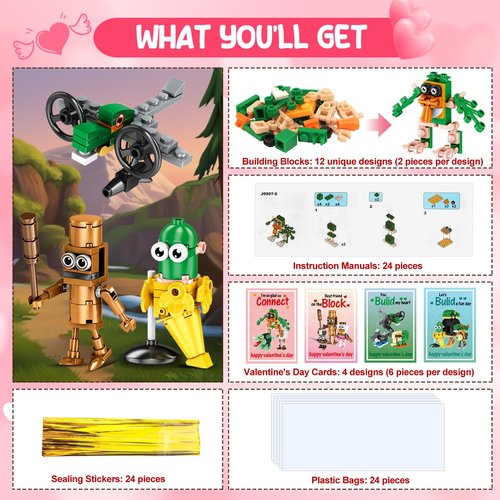 BLSFXROE 24 PCS Easter Italian Brainrot Building Blocks Set for kids, Easter Basket Stuffers,12 Unique Patterns,Fun Mini Building Blocks Toy for Kids Teens Adults
