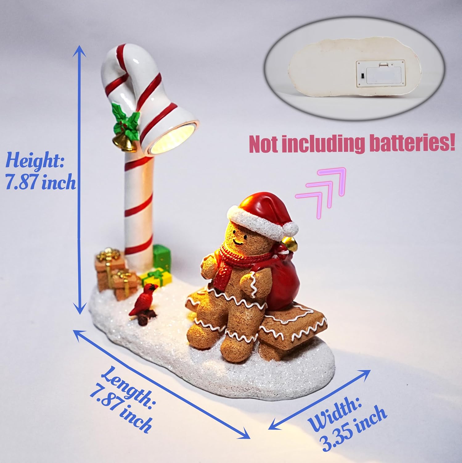 Skiennix Christmas Gingerbread Man Figurines - Cute Indoor Home Decor for Tabletop & Fireplace