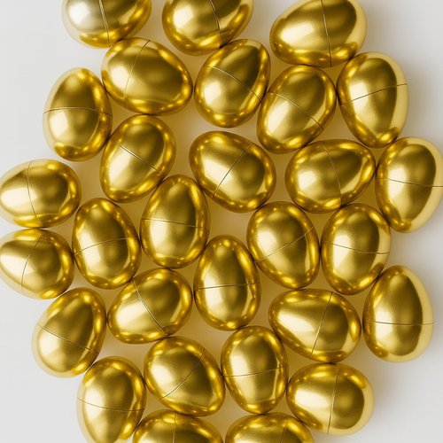 Celmuron Golden Easter Eggs 30 Pack, 2.36'' Fillable Plastic Eggs for Easter Egg Hunt, Basket Stuffers, Party Favors & Holiday Decorations