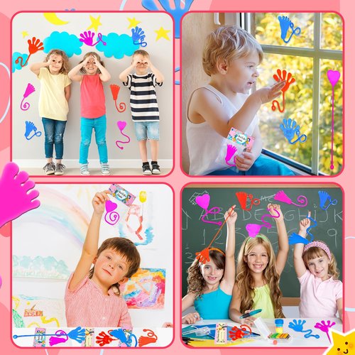 Valentines Non Candy Gifts Exchange Cards for Kids Preschool Class 20 Pack, Valentines Day Sticky Hands Hearts Toys for Toddler Boy Girl, Goodie Bag Box Basket Stuffers Fillers Trinkets for Students