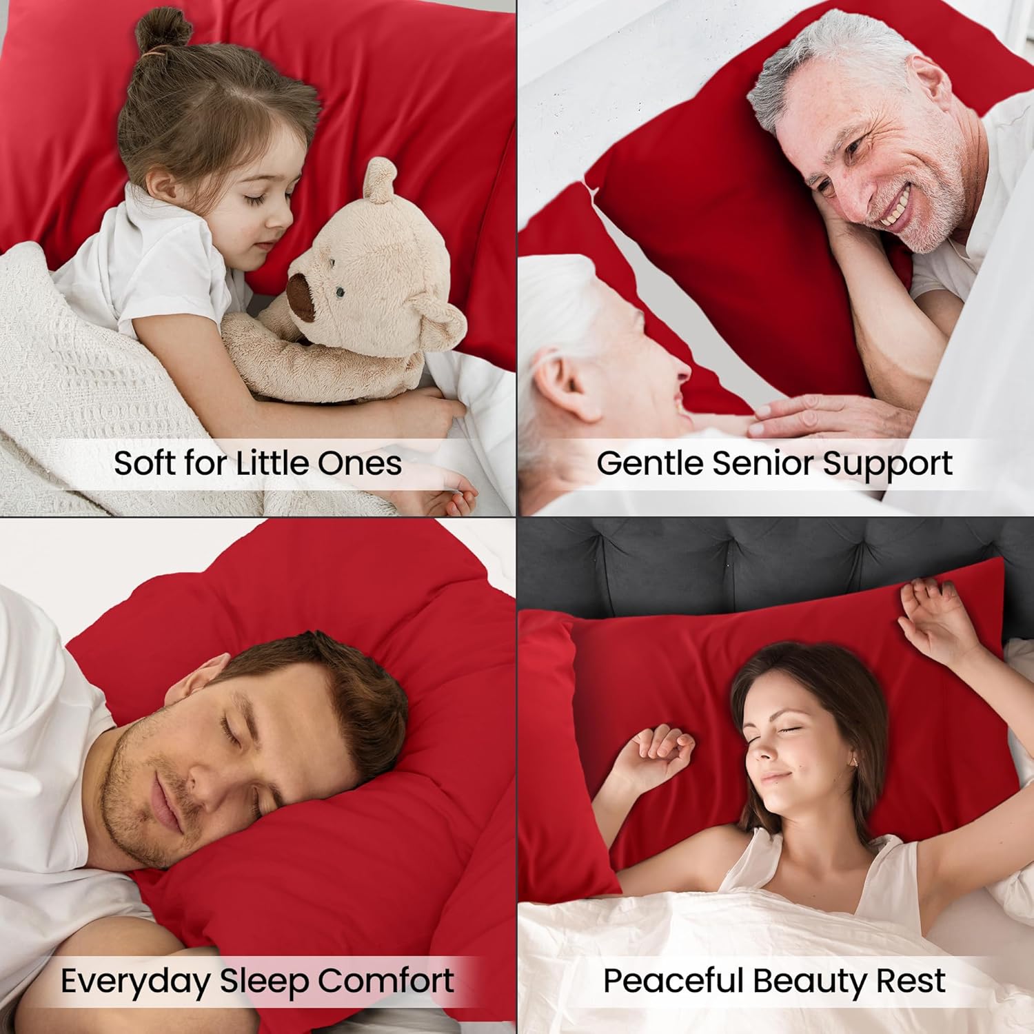 Utopia Bedding Queen Pillow Cases - Soft Brushed Microfiber - 2 Pack, Fade Resistant, 20 x 30 Inches | Red