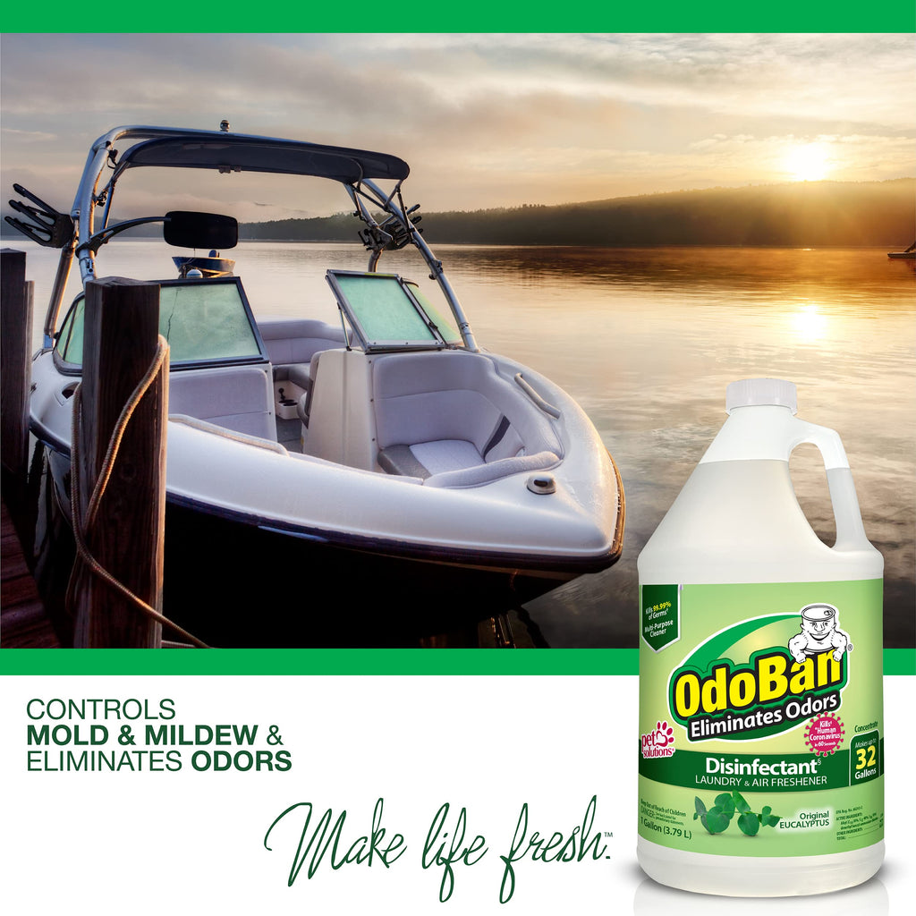 OdoBan Disinfectant Concentrate and Odor Eliminator, Made in The USA, Original Eucalyptus Scent, 8 Gallons