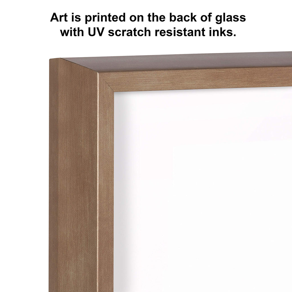 Kate and Laurel Blake Summer Lines 5 Framed Printed Glass Wall Art by Maggie Stephenson, 18x24 Gold, Chic Modern Minimalist Art for Wall