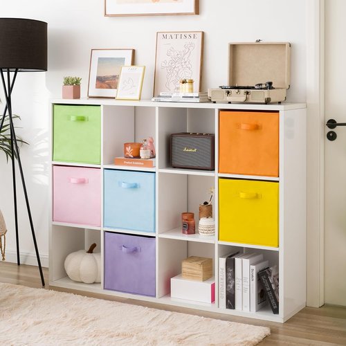 Granny Says 13-Inch Cube Storage Bins - Colorful Fabric Organizers for Kids' Rooms | 6-Pack