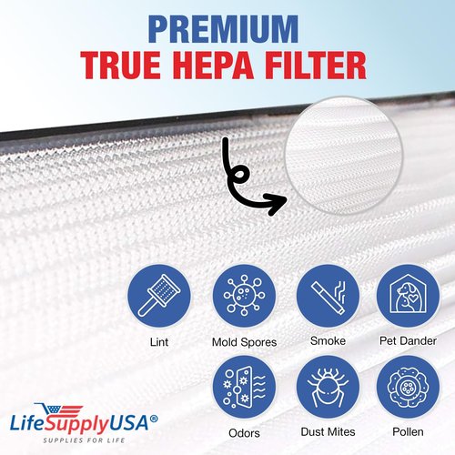 30610 True HEPA Filter Replacement Compatible with Hunter 30611, 40882, 40884, 408841 Air Purifiers by LifeSupplyUSA