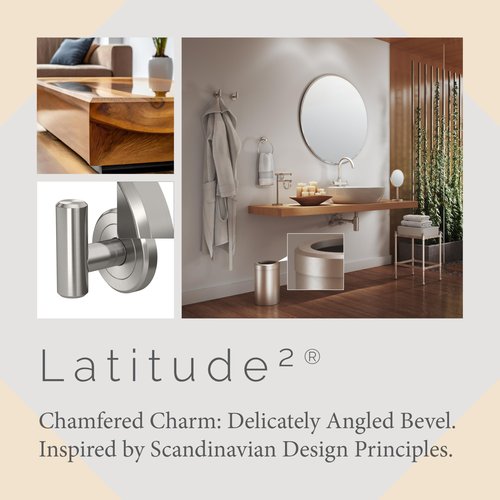 Gatco 4295 Latitude II Robe Hook, Wall Mounted Bathroom Towel & Robe Hook, Satin Nickel, 2.1" L x 2" W x 2.2" H