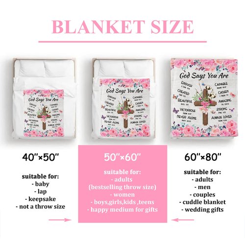 Tuniaops Christian Gifts for Women Blanket 60"x50" - Inspirational Religious Birthday Catholic Spiritual & Baptism Confirmation Gifts for Girls