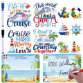 Large Cruise Door Decorations Magnetic - Cosmisun 12PCS Summer Beach Vacation Cruise Door Magnets with 3 Pens Funny Sea Navigation Cruise Ship Door Decoration Stickers for Carnival Cabin Stateroom