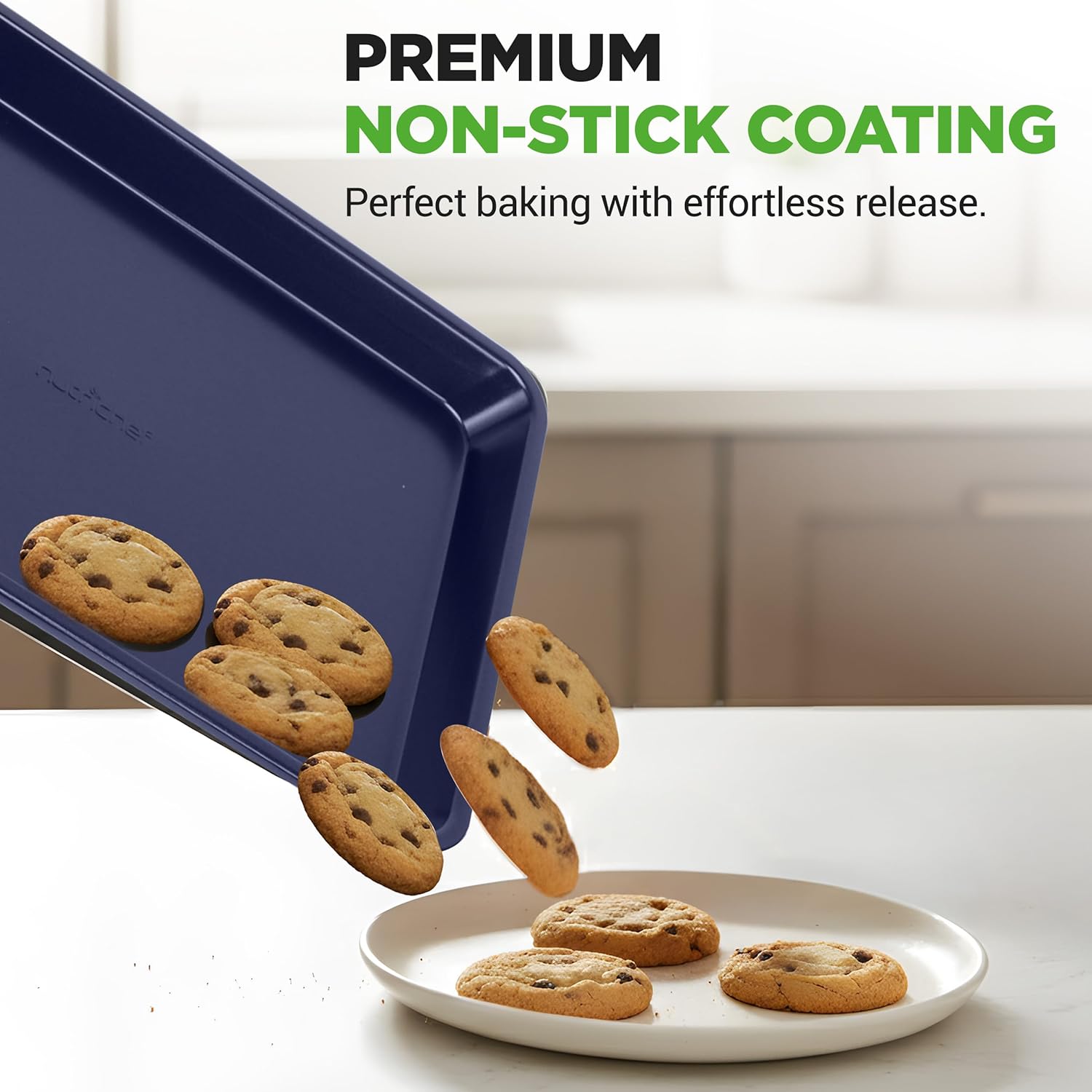 NutriChef 6-Piece Nonstick Baking Pans Set - Carbon Steel Bakeware for Easy Cleaning | Oven & Dishwasher Safe