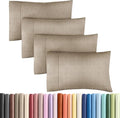 King Pillow Cases Set of 4 - Ultra Soft Hotel Quality Covers | Wrinkle-Free & Fade Resistant - Heathered Beige