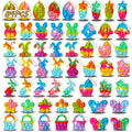 84Pcs Easter Party Favors for Kids,Easter Egg Fillers Basket Stuffers,Fidget Toys Bulk Its Birthday Gifts for Toddlers Adult,Classroom Prizes Box,Goodie Bag Stuffers,Treasure Chest Toy,Bubbles Poppers