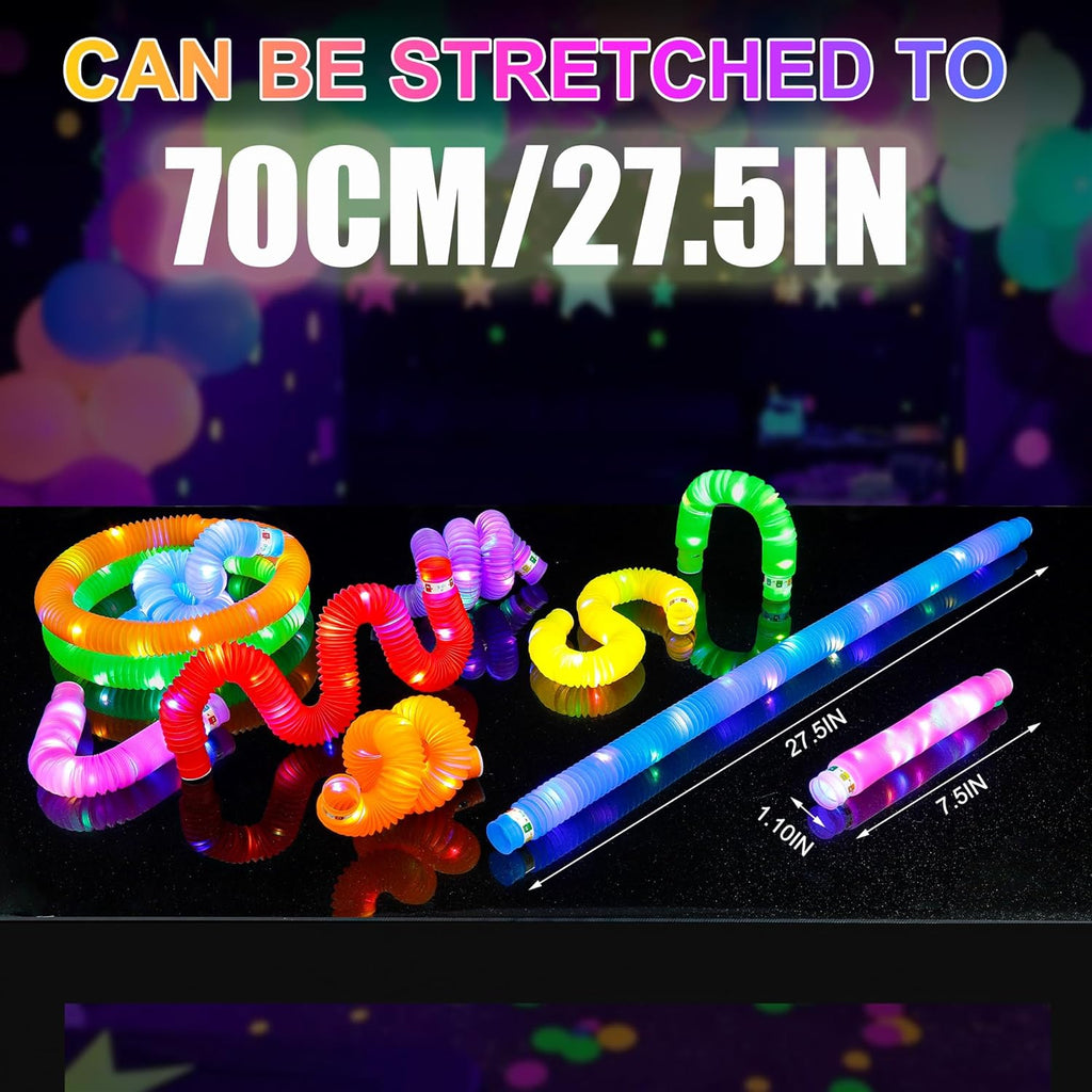 UrChoice Glow Sticks - 8PCS LED Pop Tubes Party Favors | Colorful Necklaces & Bracelets for Imaginative Play