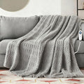 Eastsora Heated Blanket Flannel Blanket Throw, 50"X 60"Electric Heating Blanket with ETL & FCC & 12 Heating Levels & Auto Shut Off，Machine Washable (Light Gray)