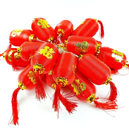 KYMY Chinese & Vietnamese New Year Red Lantern String Lights Set, 9.8ft/3M 20 LED Lanterns String Lamps, Battery Operated Fu Character Night Lights for Asian Spring Festival Lunar New Year Decor