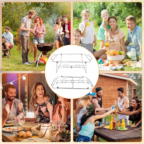 Hyuetrsa 8 Pcs Buffet Wire Rack Buffet Rack, Reusable Buffet Wire Rack Chafing Stand for Catering Pan Food Dish Serving Tray Buffet Birthday Supply (Silver)