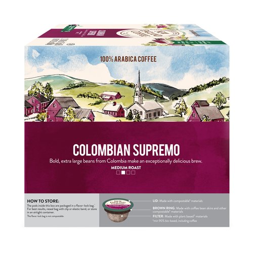 New England Coffee Colombian Supremo Medium Roast Single Serve Pods, 32ct Box (Pack of 4)