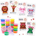 30 Pack Valentines Day Gifts for Kids, Cute Valentines Day Cards for Kids Classroom with Play Dough and Stickers, Valentine Exchange Cards Bulk for School Boys Girls Class Gifts Exchange, Party Favors