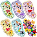 FloraSea Valentines Day Cards for Kids School Classroom, 30pcs Valentine's Cards with 60 Shoe Charms for Boys & Girls, Valentine Classroom Exchange Gift Party Favors