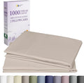 California Design Den Pillow Cases - Set of 2 Queen Size, 1000 Thread Count Soft 100% Cotton - Beige